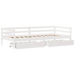 vidaXL Lit de jour et tiroirs sans matelas blanc 90x200 cm bois massif