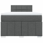 vidaXL Sommier à lattes de lit avec matelas gris foncé 120x190cm tissu