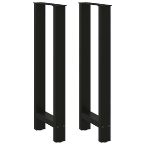 vidaXL Pieds de table de bar Noir 2 pièces 40 x (100-101) cm Acier