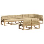 vidaXL Ensemble de canapés d'extérieur 6 pc Blanc et Beige Polyester