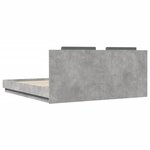 vidaXL Cadre de lit avec LED sans matelas gris béton 160x200 cm
