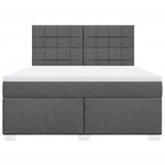 vidaXL Sommier à lattes de lit avec matelas Gris foncé 180x200cm Tissu