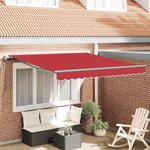 vidaXL Auvent Rétractable Rouge 350 x 250 cm tissu