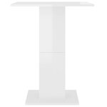 vidaXL Table de bistro Blanc brillant 60x60x75 cm Aggloméré