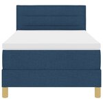 vidaXL Lit à Ressorts avec Matelas & LED Bleu 90x190 cm Tissu