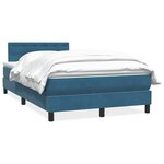 vidaXL Sommier à lattes de lit et matelas bleu foncé 120x210cm velours