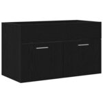 Meuble de salle de bain vidaXL Noir Chêne 90x38 5x46 cm Bois d'ingénierie