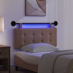 vidaXL Tête de lit suspendue Avec lumière LED Cappuccino Simili cuir