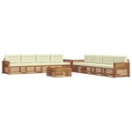 vidaXL Ensemble de canapés d'extérieur 9 Pièces Naturel et Crème