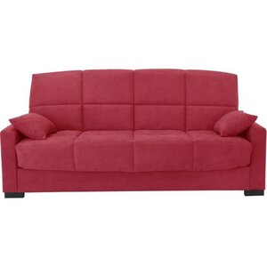 Clic clac 3 places MEGAN 14 - Tissu Soro rouge - Avec accoudoirs - Couchage 130 x 190 cm - 223 x 96 x 103 cm