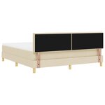 vidaXL Lit avec sommier avec matelas crème 180x200 cm en tissu