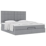 VidaXL Cadre de lit ottoman et matelas gris clair 160x200cm tissu