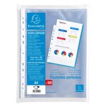 Sachet 100 pochettes perforées PP lisse 6/100° A4 EXACOMPTA