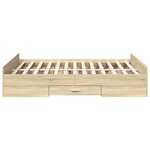 vidaXL Cadre de lit avec tiroirs sans matelas chêne sonoma 135x190 cm