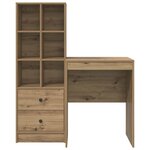 vidaXL Bureau avec tiroir avec étagère 2 Pièces Chêne artisanal