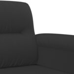 vidaXL Ensemble de canapés 2 Pièces avec coussins noir tissu microfibre