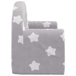 vidaXL Canapé-lit enfant 2 places gris clair étoiles peluche douce
