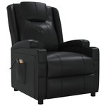 vidaXL Fauteuil électrique de massage Noir Similicuir