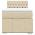 vidaXL Sommier à lattes de lit et matelas Crème 90x190 cm Tissu