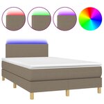 vidaXL Sommier à lattes de lit matelas et LED taupe 120x190 cm tissu