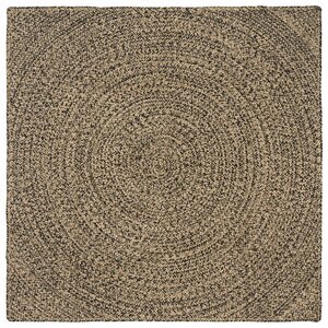 vidaXL Tapis de surface Naturel et noir 160 x 160 cm Jute