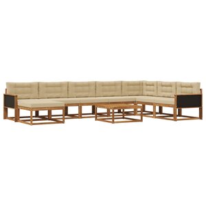 vidaXL Ensemble de canapés d'extérieur 9 Pièces Naturel et Beige