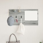 vidaXL Porte-manteau mural avec étagère avec stockage avec miroir Gris sonoma 90 x 10 x 50 cm