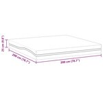 vidaXL Matelas Blanc  Gris 200 x 200 cm Mousse