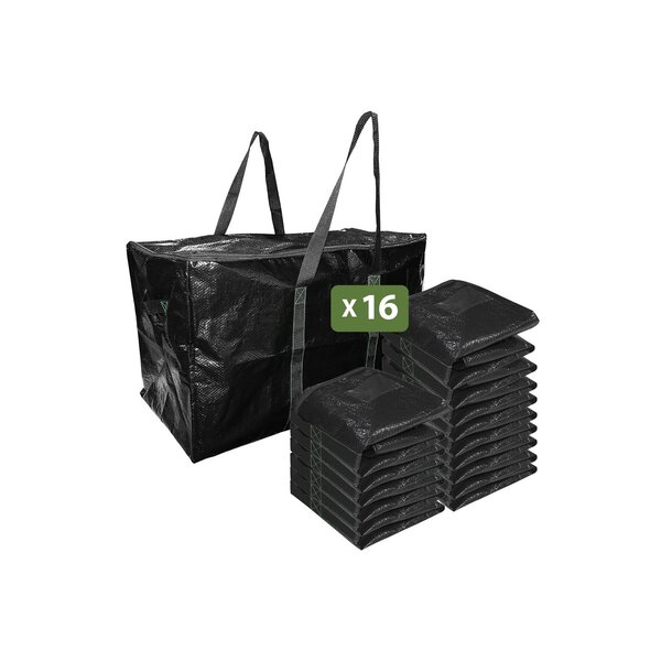 Pack and Move - Lot 16 Grands Sacs Déménagement  Rangement Et Transport Ultra Résistant - Réutilisable - Poignées Solides - 100L