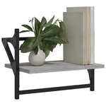 vidaXL Étagères murales avec barres 2 Pièces sonoma gris 40x25x30 cm