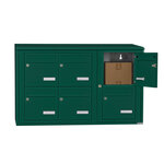 Bloc collectif Leabox 3x2  grade 3  simple face  extérieur  fixation murale  vert mousse ral 6005 finition brillante