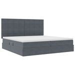 vidaXL Lit avec rangement et LED Gris foncé 200 x 200 cm Velours