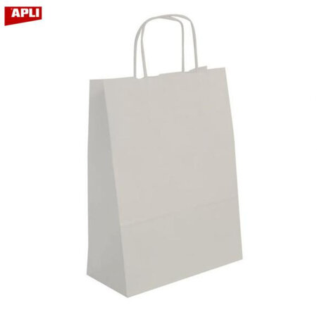 Paq 50 Sacs 32X16X39 Kraft Blanc 110Gr