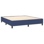 vidaXL Sommier à lattes de lit et matelas et LED Bleu 160x200 cm Tissu