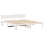 vidaXL Cadre de lit avec tête de lit Blanc 180 x 200 cm Pin massif