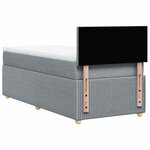 vidaXL Sommier à lattes de lit avec matelas Gris clair 90x200 cm Tissu