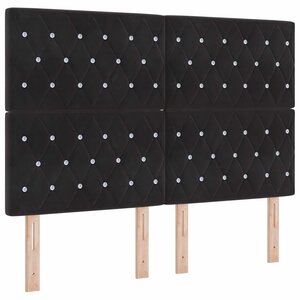 Lit à ressort vidaXL avec matelas Noir 160x200 cm Velours