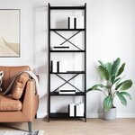 vidaXL Bibliothèque Chêne noir 60 x 30 x 188 cm Panneau de particules