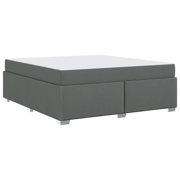 vidaXL Cadre de lit avec matelas Gris foncé 180 x 200 cm tissu