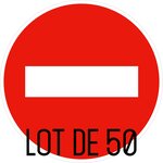 Autocollant vinyl - panneau de sens interdit - diamètre de 200 mm uttscheid x 50