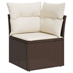 vidaXL Salon de jardin et coussins 11 Pièces marron résine tressée