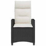 vidaXL Chaise de jardin inclinable avec table d'appoint noir polyrotin