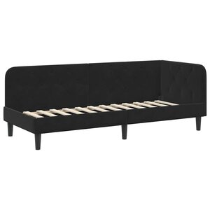 vidaXL Cadre de lit d'angle avec tête de lit Noir 80 x 200 cm Velours