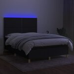 vidaXL Sommier à lattes de lit et matelas et LED Noir 140x190 cm Tissu