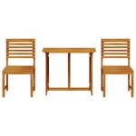 vidaXL Ensemble bistro de jardin 3 Pièces Marron Bois d'acacia massif
