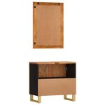 vidaXL Ensemble d'armoires de bain 2 Pièces marron noir bois de manguier