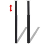 vidaXL Pied de table télescopique 2 Pièces Noir 710 mm - 1100 mm