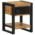 vidaXL Tables de chevet 2 Pièces bois de manguier massif brut