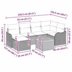 vidaXL Ensemble de Canapé de Jardin 7 Pièces Beige  blanc Grand