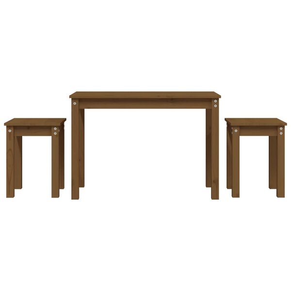 vidaXL Tables gigognes 3 Pièces Marron miel Bois de pin massif